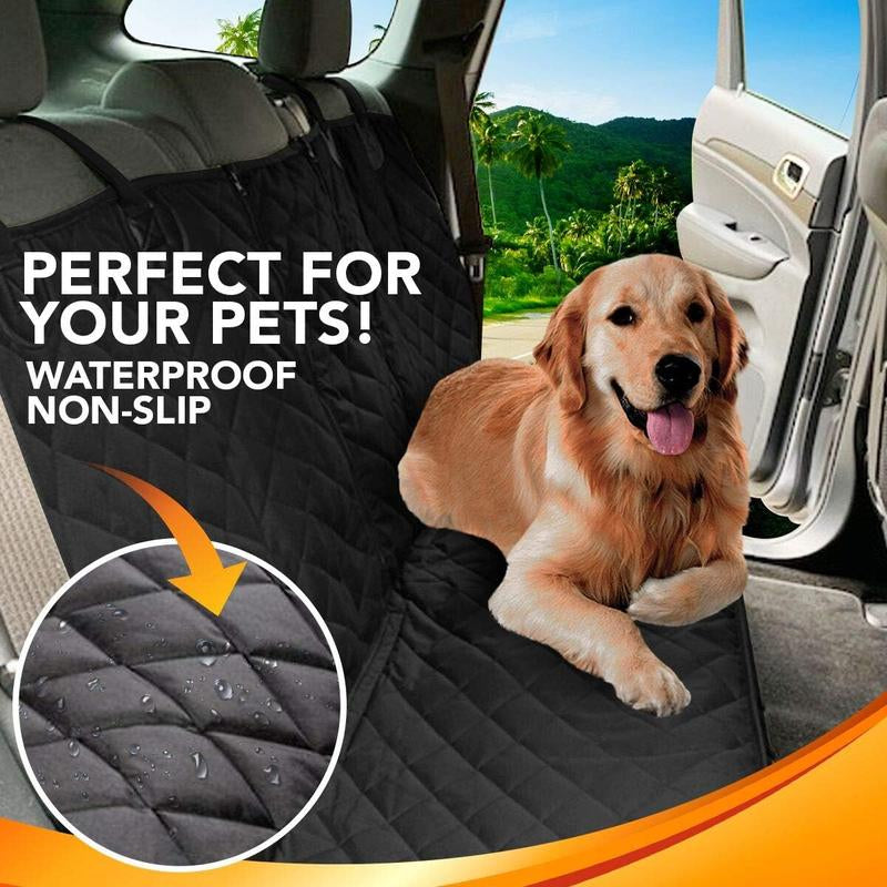 Dog Car Seat Covers - Pet Car Seat Cover Protector Waterproof, Scratch Proof, Heavy Duty and Nonslip Pet Bench Seat Cover - Middle Seat Belt Capable for Cars, Trucks and Suvs