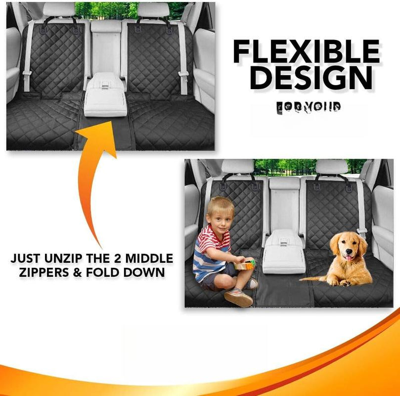 Dog Car Seat Covers - Pet Car Seat Cover Protector Waterproof, Scratch Proof, Heavy Duty and Nonslip Pet Bench Seat Cover - Middle Seat Belt Capable for Cars, Trucks and Suvs