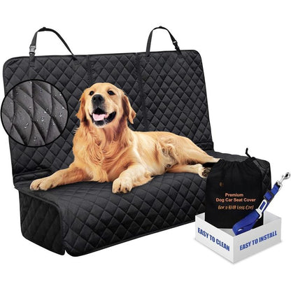 Dog Car Seat Covers - Pet Car Seat Cover Protector Waterproof, Scratch Proof, Heavy Duty and Nonslip Pet Bench Seat Cover - Middle Seat Belt Capable for Cars, Trucks and Suvs